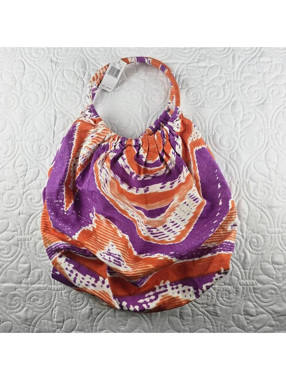 Echo Design Women's Tote Bag Orange Purple Swirl Pattern NWT